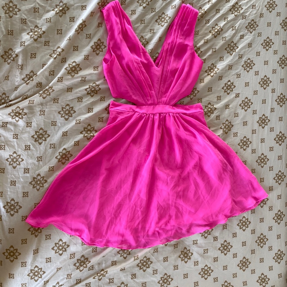 ASOS Pink Halter Dress with cutouts